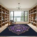Ornate Orchid Filigree Plum Medallion Rug