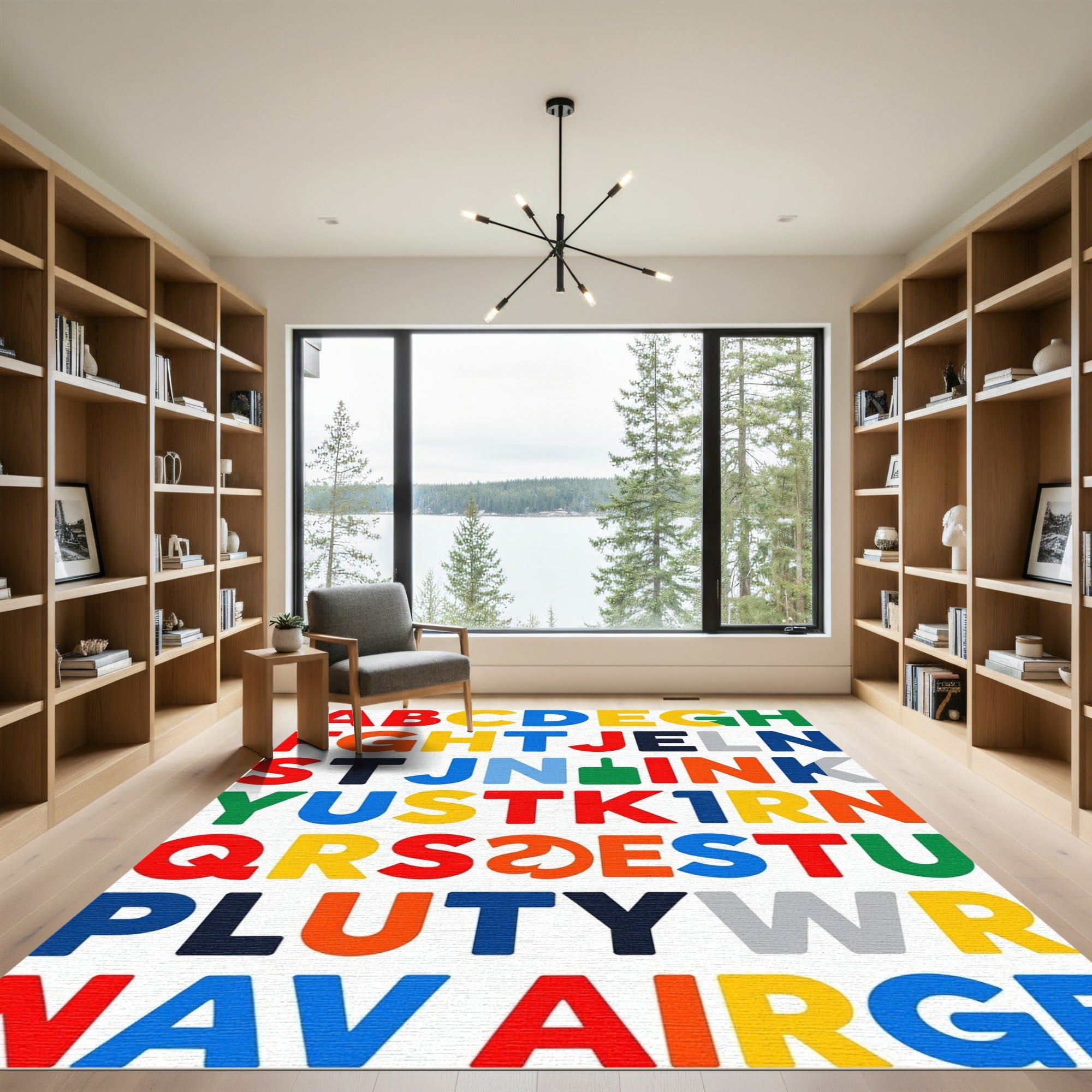 Bold Alphabet Collage Colorful Letters Rug