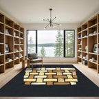 Woven Basket Earthy Tone Intersecting Rug