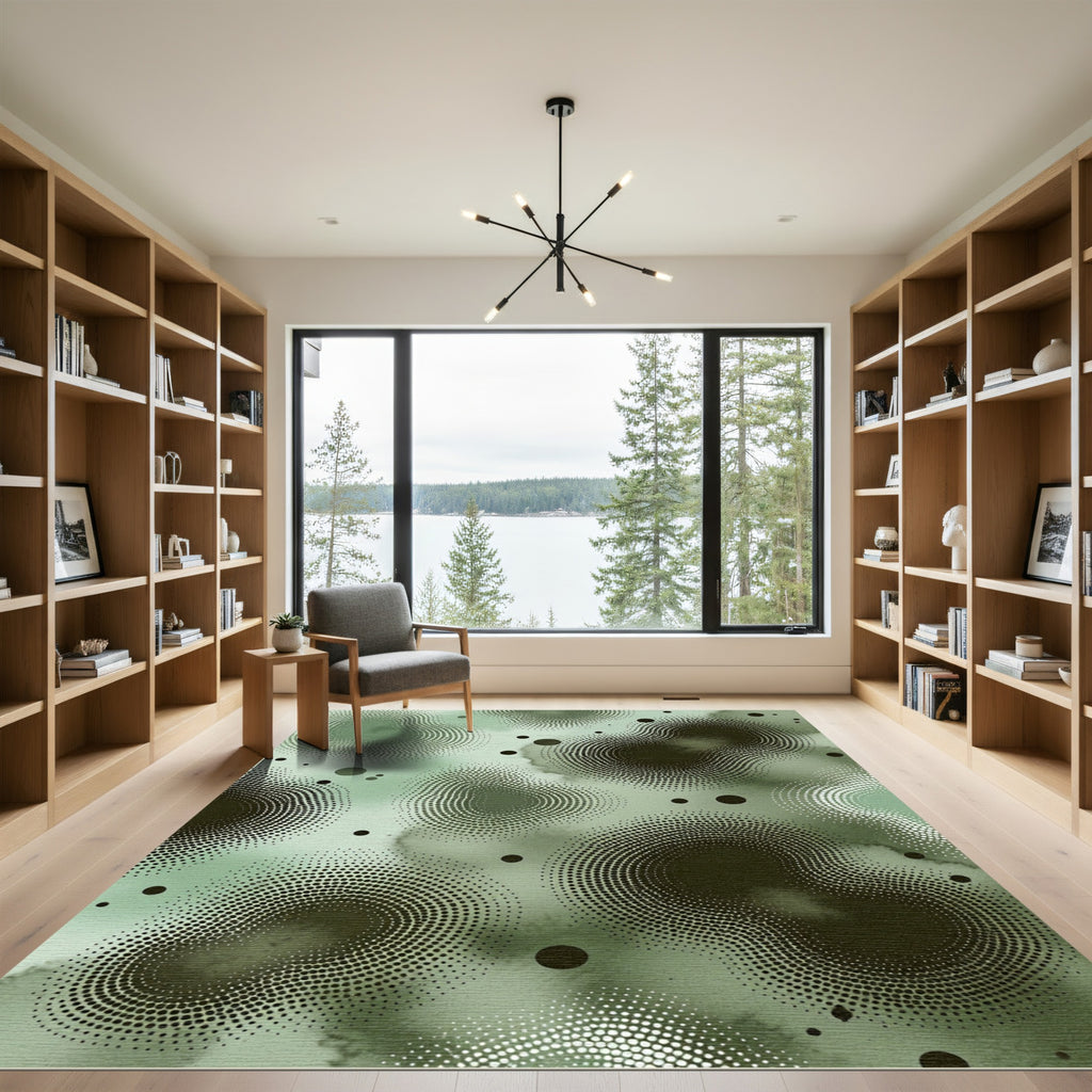 Sage Green Halftone Organic Loops Rug