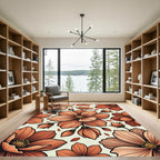 Terracotta Bloom Botanical Arrangement Rug