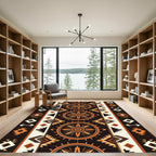 Earthy Southwestern Geometric Sun Burst Rug