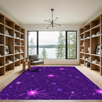 Purple Pink Starburst Floral Swirls Rug