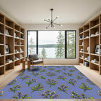 Soft Coral Berry Sprigs Lavender Rug