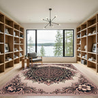 Vintage Floral Scrollwork Medallion Rug