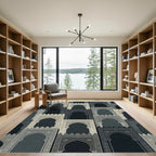 Monochromatic Archway Mosaic Repeating Pattern Rug