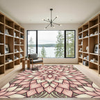 Delicate Pink Floral Mandala Rug