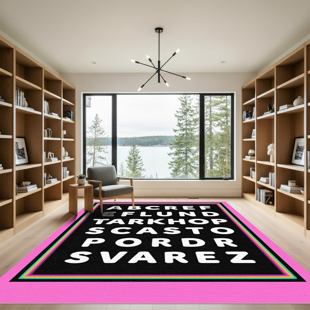 Retro Alphabet Word Puzzle Rug