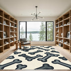 Playful Gray Bone Scatter Rug