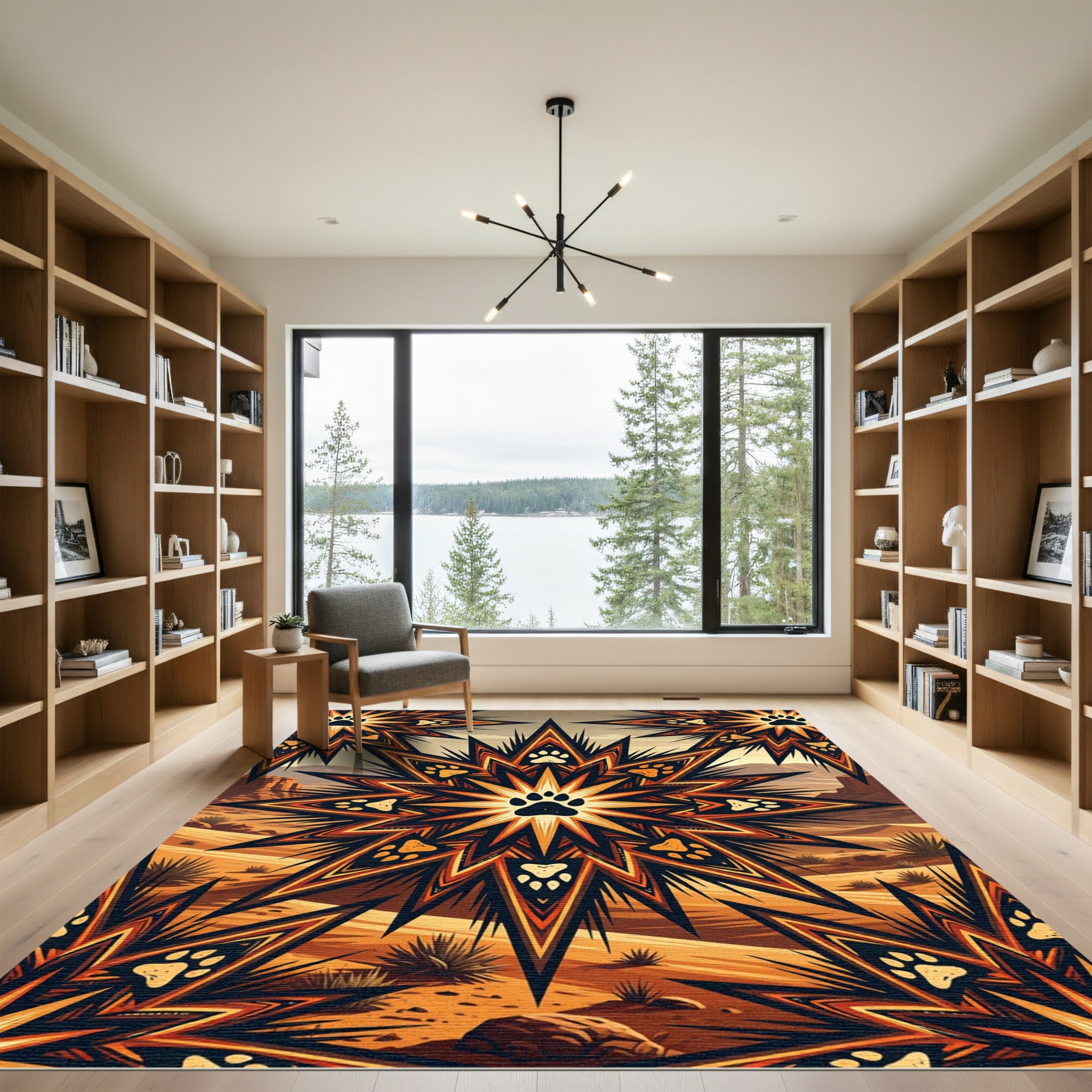 Desert Paw Star Geometric Ochre Rug