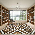 Ethnic Diamond Tribal Sunburst Rug