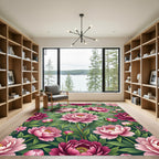 Pink Peony Floral Grove Rug