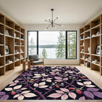Dark Blackberry Bramble Botanical Rug