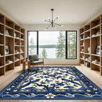 Blue Bird Blossom With Butterflies Rug