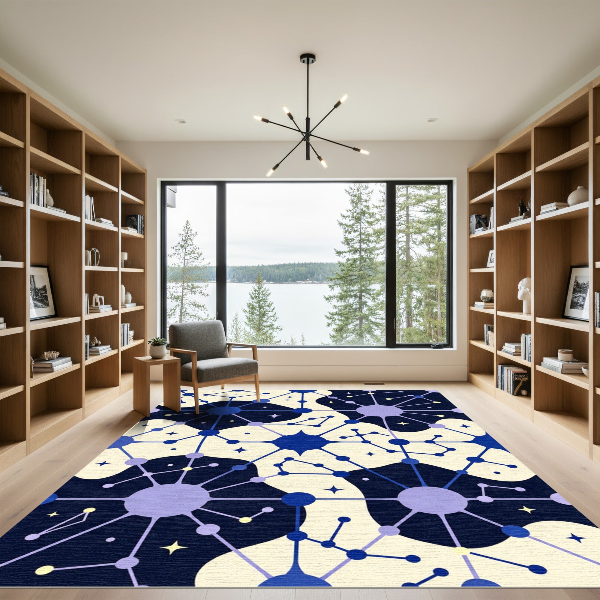 Cosmic Celestial Constellation Molecules Rug