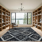 Monochrome Atom Square Dimensional Rug