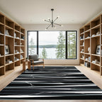 Monochromatic Abstract Jagged Lines Rug