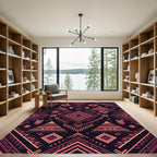 Salmon Pink Tribal Arrow Diamond Rug