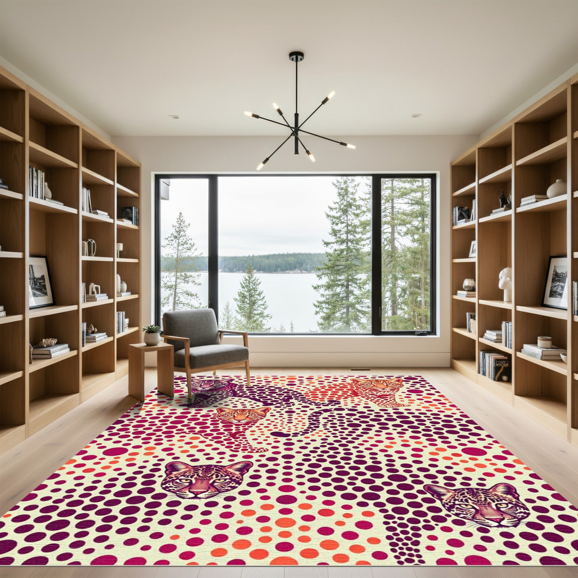 Vibrant Spotted Leopard Polka Dot Art Rug