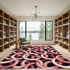 Pink Tubular Swirl Abstract Rug