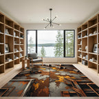Grungy Concrete Splattered Abstract Rug