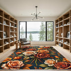 Autumnal Rose Garden Floral Bouquet Rug