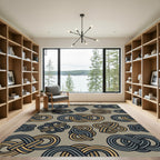 Taupe Gray Golden Linked Infinity Knot Rug