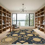 Geometric Octagon Weave Neutral Earthtone Rug