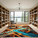 Vibrant Southwestern Canyon River Scene Rug