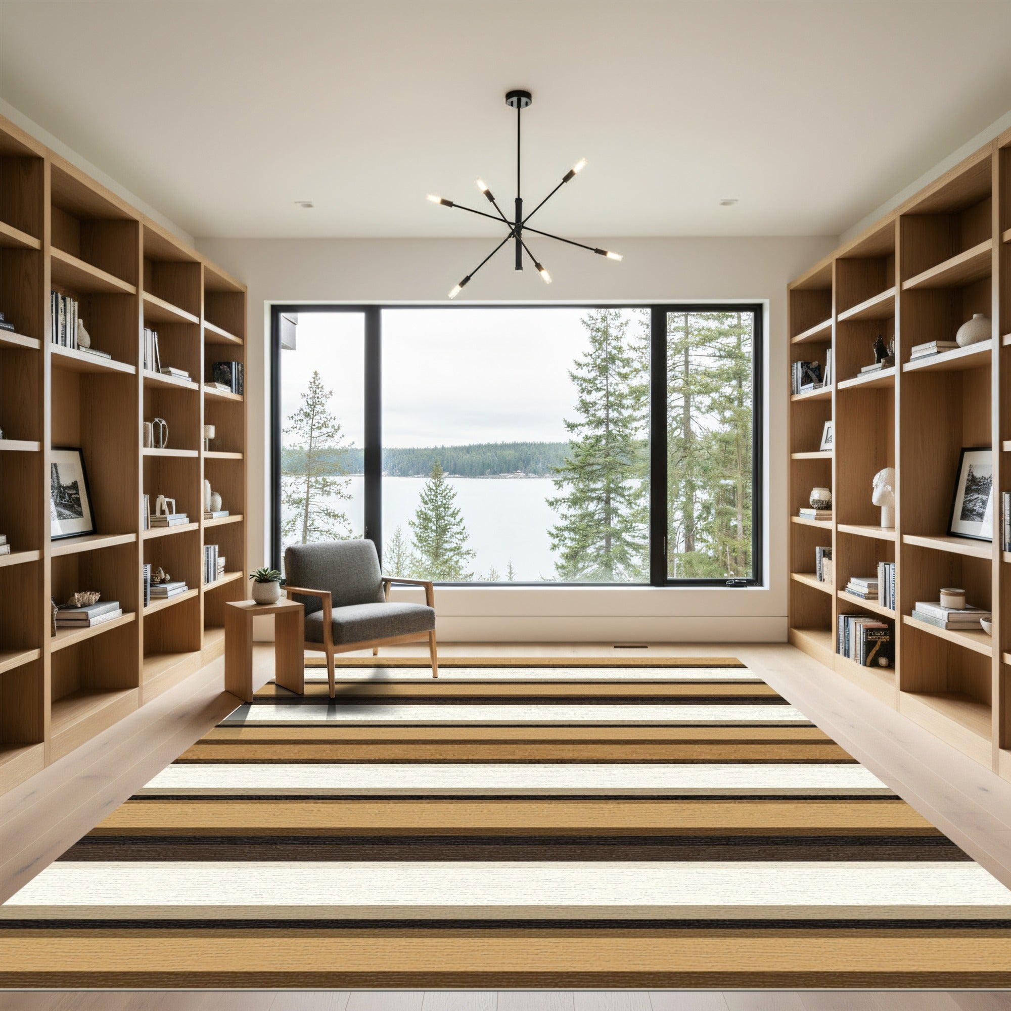 Warm Neutral Horizontal Bands Rug