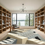 Isometric Staircase Beige Geometric Abstraction Rug