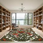 Orange Blossom Vine Lattice Art Rug