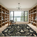 Vintage Apothecary Botanical Dark Floral Rug
