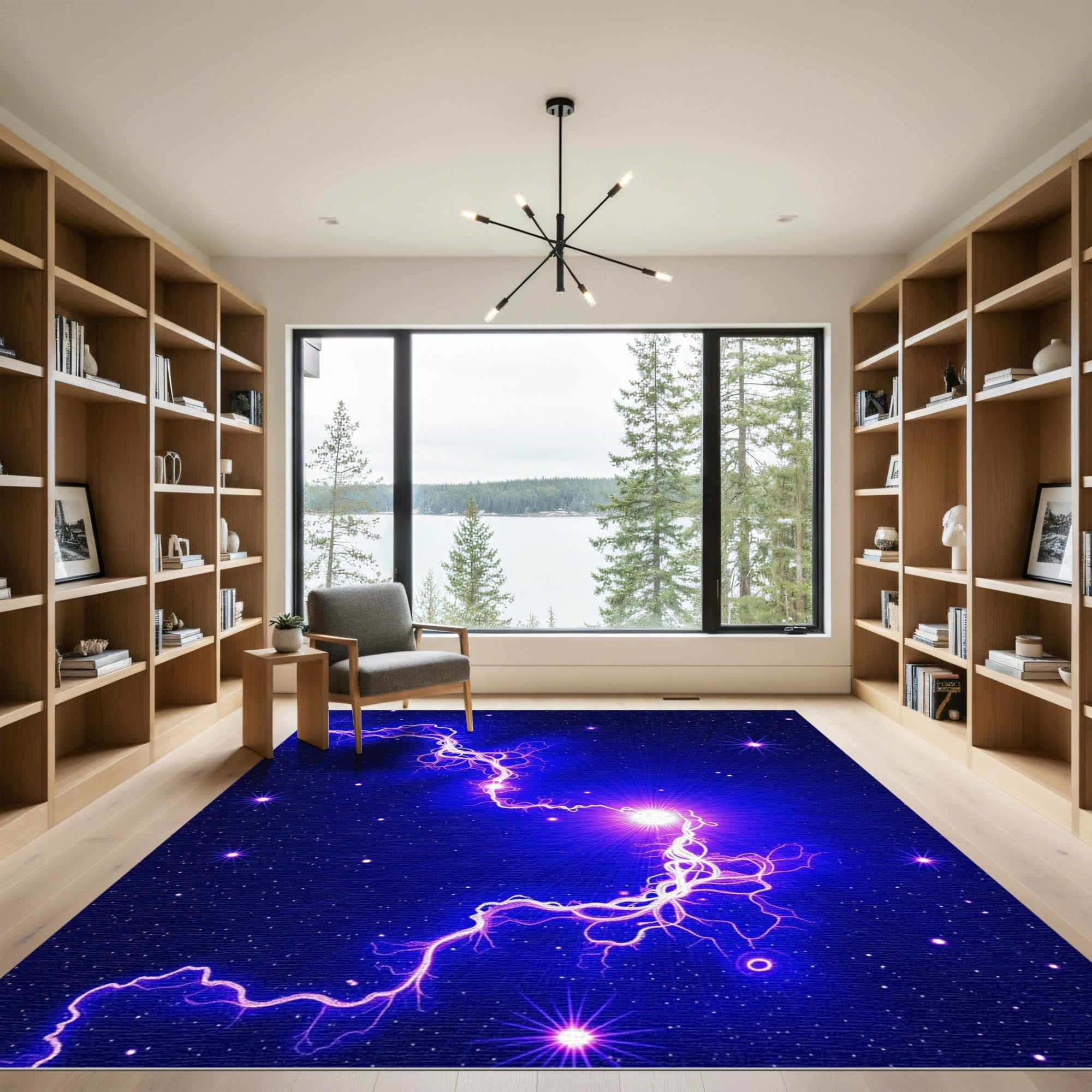 Cosmic Electric Starburst Lightning Rug