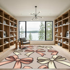 Elegant Blush and Cream Bow Arrangement Rug