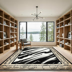 Monochrome Conducting Baton Musical Note Symphony Rug