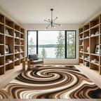Rich Cocoa Swirling Organic Texture Rug