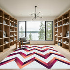 Vibrant Magenta Orange Chevron Rug