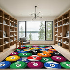 Colorful Billiard Ball Pumpkin Collage Rug