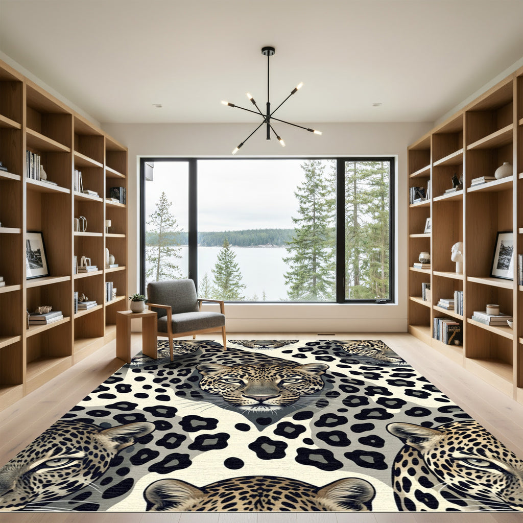 Bold Leopard Spots And Faces Rug