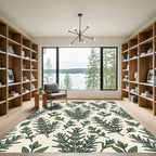 Green Sprigs Botanical Repeating Pattern Rug