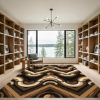 Retro Arc Chevron Brown Abstract Rug