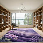 Orchid And Lavender Coastal Wave Rug