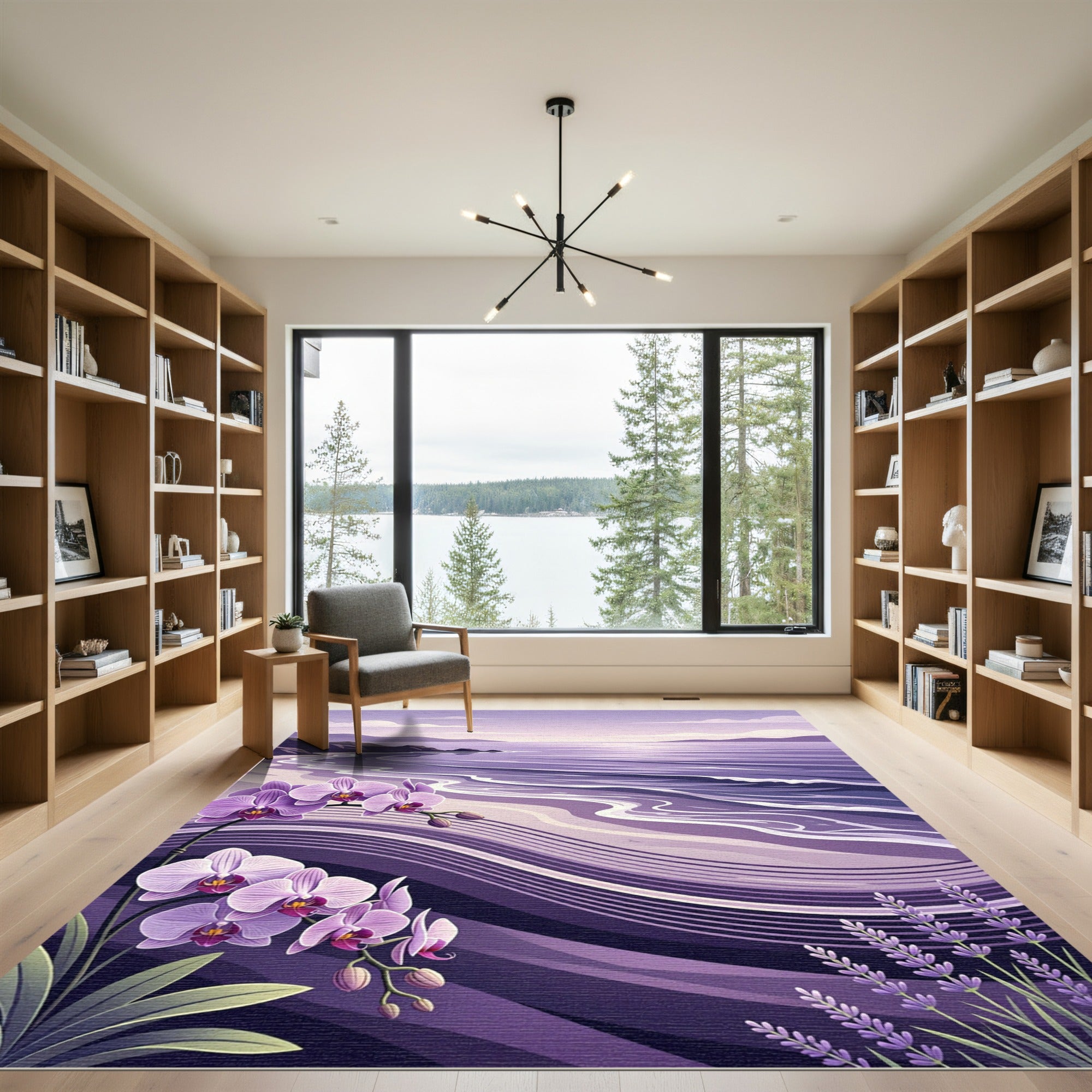 Orchid And Lavender Coastal Wave Rug