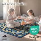 Abstract Agate Pattern Blue Rug