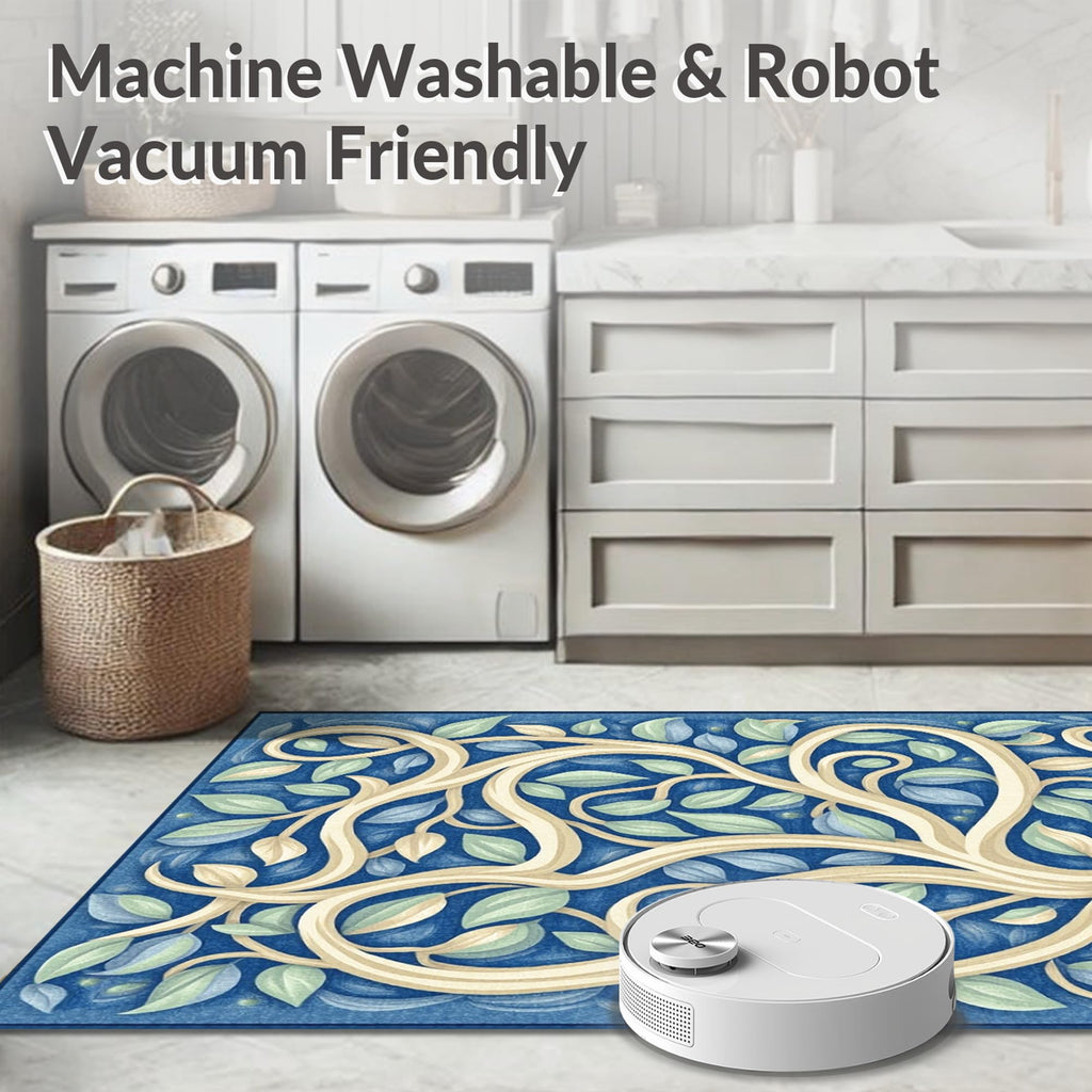 Abstract Agate Pattern Blue Rug