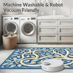 Abstract Agate Pattern Blue Rug