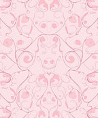 Pink Whimsical Swirl Pattern Design Rug
