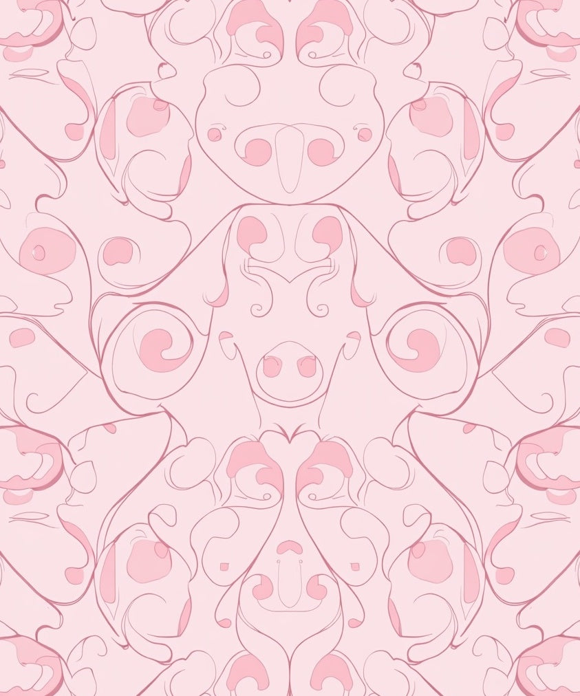 Pink Whimsical Swirl Pattern Design Rug