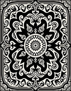 Monochromatic Intricate Floral Mandala Pattern Rug